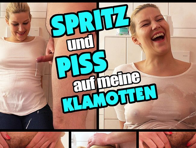 CFNM-Er spritzt und pisst mir nackt auf die Klamotten
